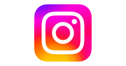 Instagram logo with a colorful gradient on a white background