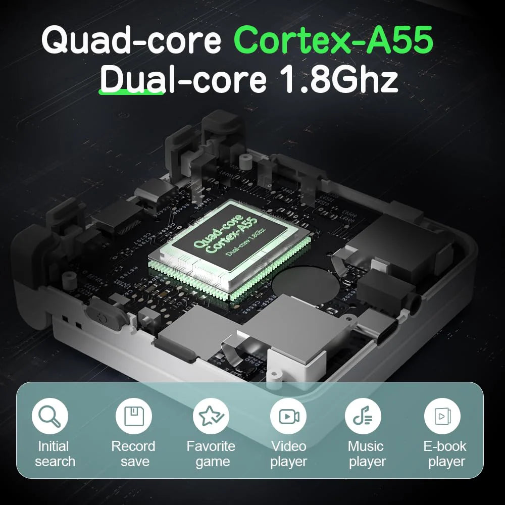 Electronic circuit board with a Cortex-A55 processor on a dark background