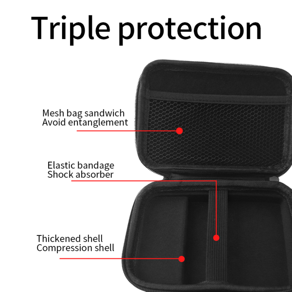 Black protective case with labeled features on a white background