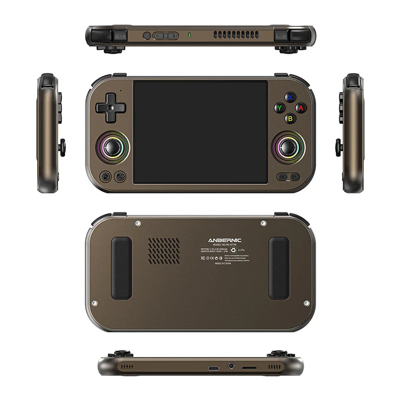Gaming console with multiple views on a white background