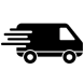 Black Shipping Truck Icon